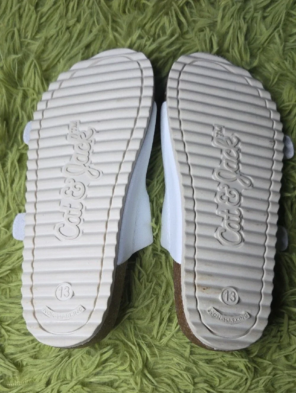 Cat & Jack White Double‎ Buckle Slides